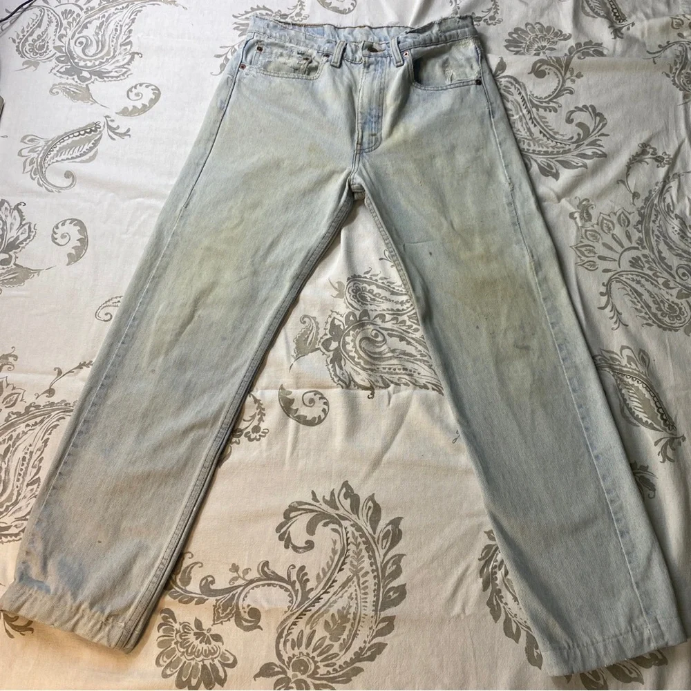 Vintage Levis Blank Tab 505 32X32 Measured (31X29)Distressed‎ grunge Jeans USA